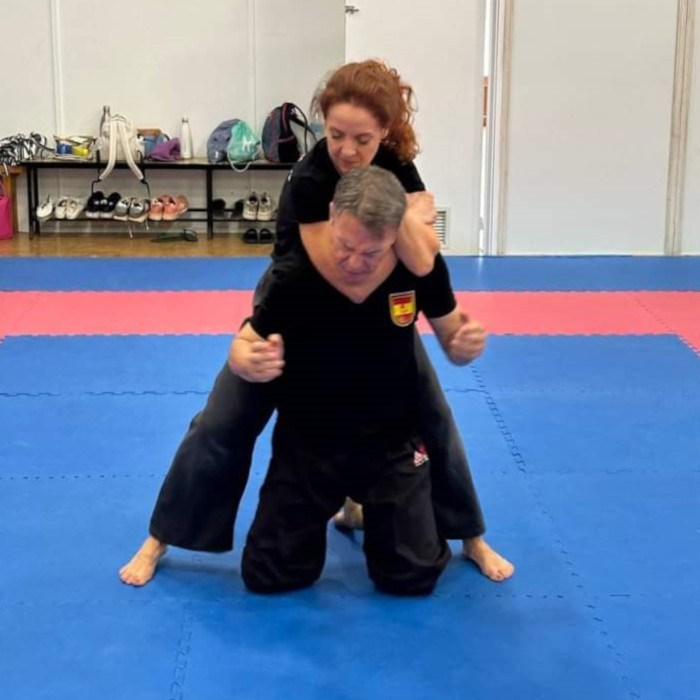 Imagen de Holistic Palma mostrando el arte marcial de la defensa personal con el sensei Juan Cañadas González